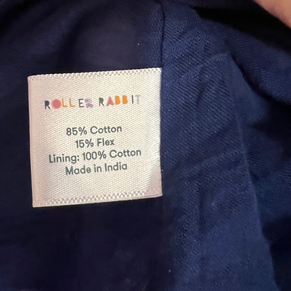 Roller Rabbit Honeysuckle Embroidery Zara Dress Blue Embroidered - Picture 8 of 10